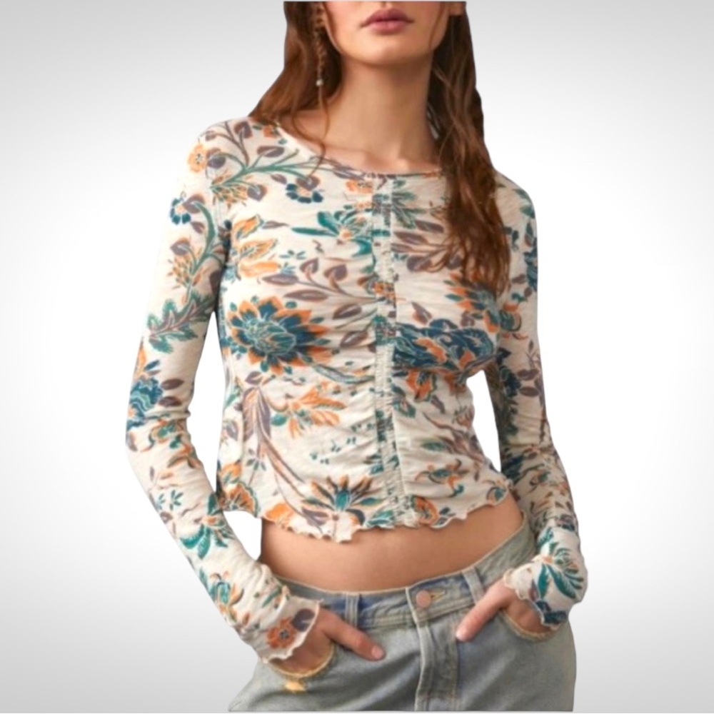 Free People Dreamed of You Long Sleeve Tee NWT - Picture 2 of 13